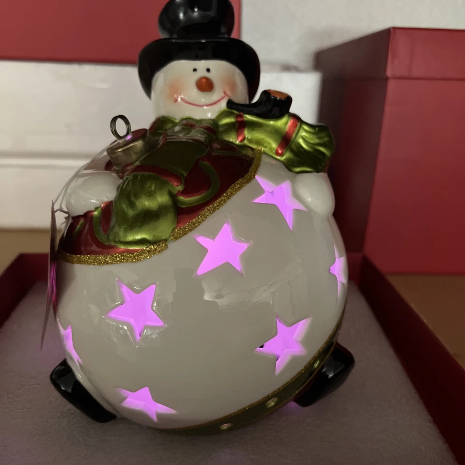 Luminary Frosty Snowman 圣诞节 QVC 家庭反射灯假日 2011 装饰 — 第 3/4 张图片