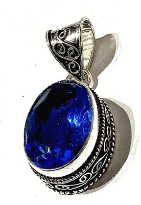 B L A U T O P A S EDELSTEIN Anhänger 925ER STERLINGSILBER HANDGEFERTIGT