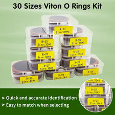 198PCS Viton O Ring Kits 30 Sizes Metric O-Rings Kit Brown Fluorocarbon Seal FKM