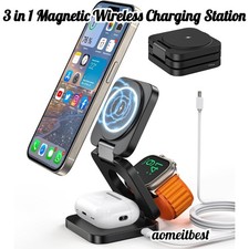 Foldable 3 in 1 Magnetic Wireless Charging Station for iPhone17 Pro Max  iWatch