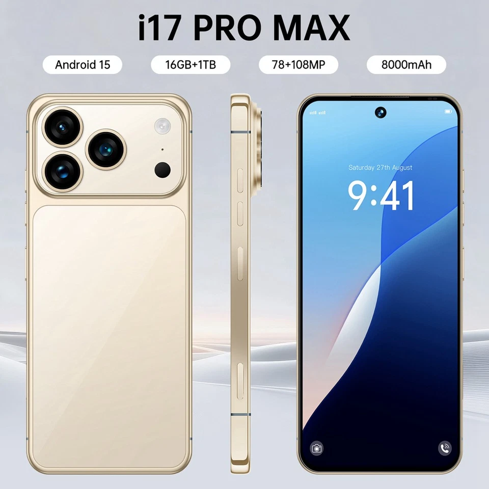 2025 NEW i17 Pro Max 16+1TB 8000mAh 7.3 inch Android 15 Phone Unlock Dual SIM - Image 4 of 4