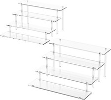 4 Tier Acrylic Display Risers, Clear Perfume Organizer Stand, Large Cupcake Stan