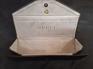 Authentic Gucci GG Monogram Fold Over Sunglass Case Glasses