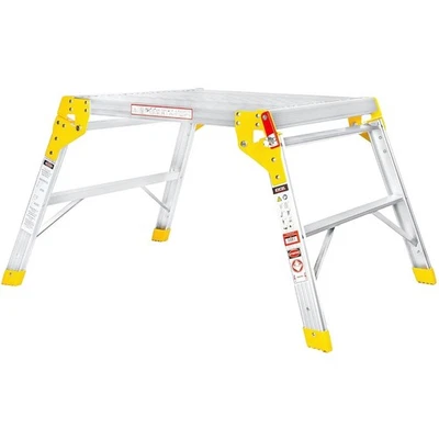 EXCEL Heavy Duty Aluminium Platform Work Bench Folding Hop Up Stool 600mm x 600mm