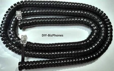 Black 25Ft Long Generic Handset Cord for Landline Telephone Universal Fit Curly
