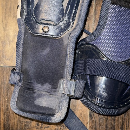 Evoshield Pro SRZ Catcher's Protective Pre-Owned Used Navy Shin Leg Guard Uppers - Picture 23 of 24