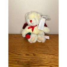 Russ ROSE PETAL WHITE  RED ANGEL TEDDY BEAR 5" Plush Stuffed Animal vintage