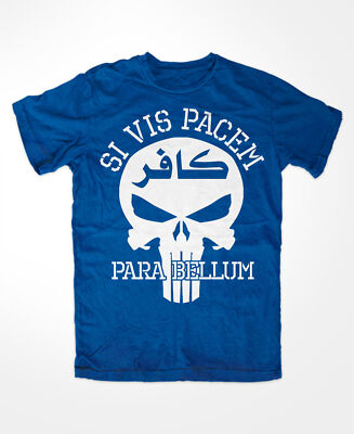 Si Vis Pacem Para Bellum Tshirt BLAU Facit omnia voluntas KSK Punisher Tactical