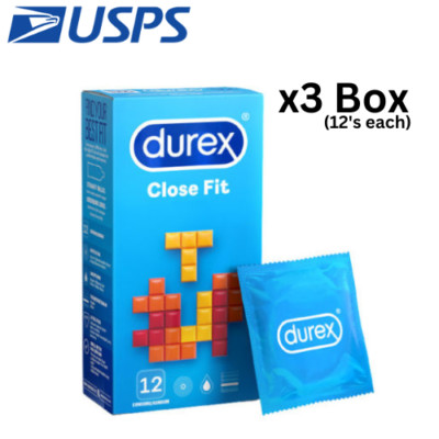 3x 12PCS Durex Close Fit Tight Fitting Condoms 36 PCS For Firmer Hold FAST USA