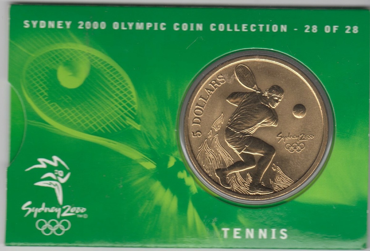 Coin Australia 2000 Olympic Games Sydney $5 prooflike Tennis in