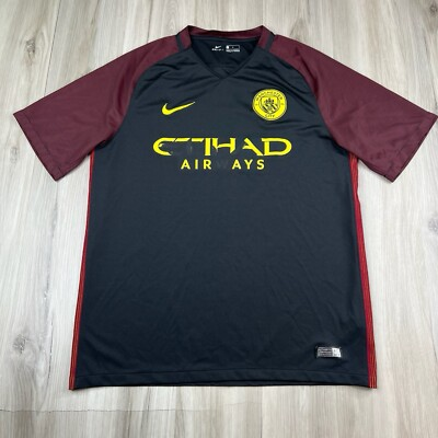 #ad Nike Manchester City 2016 Away Shirt Football Soccer Jersey 776903 011 Mens L $29.99