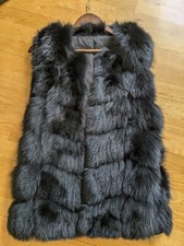 Black Fox Fur Vest For Women S/m