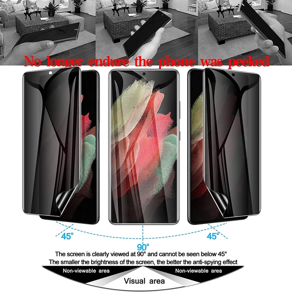 3-Pack Anti-Spy Privacy Hydrogel Screen Protector For Samsung S25 Ultra Plus S24 - Image 2 of 4
