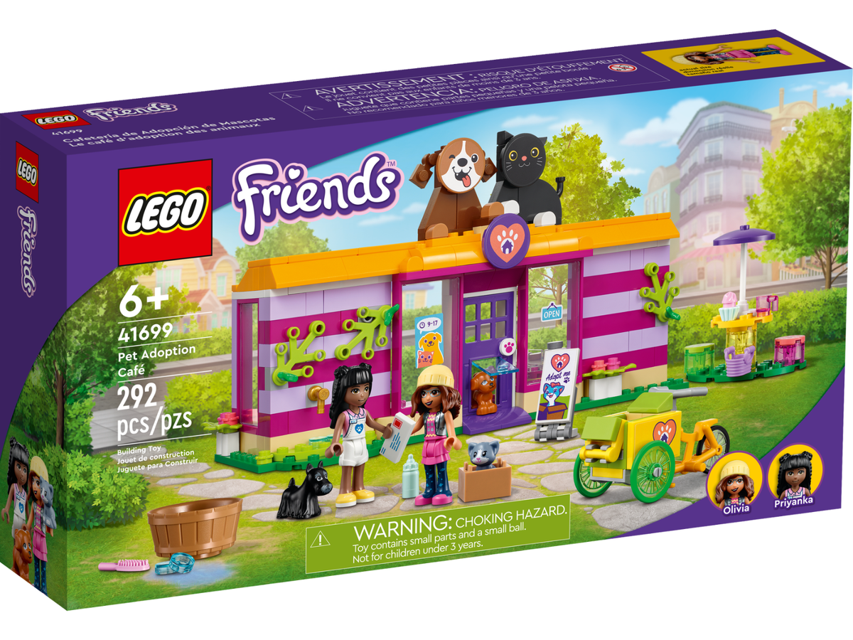 LEGO Friends 41699 Pet Adoption Café Cute Cat Dog Restaurant Girls