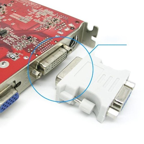 1* 15-Pin VGA Female to 24+1 pin DVI-D Male Adapter Laptop For PC Converter F5I7 - Afbeelding 3 van 8