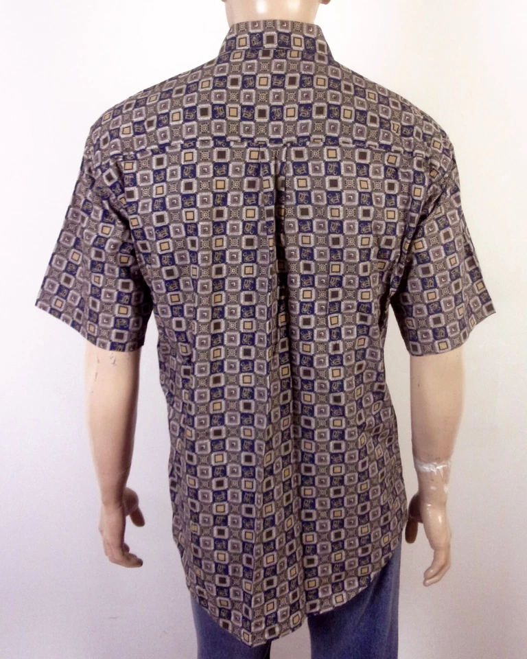 vintage 80s 90s does the 50s Natural Issue OCBD Shirt Button Paisley Lounge LT - Image 3 of 4