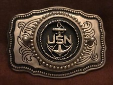 US Navy Anchor Logo Silver-Color Belt Buckle