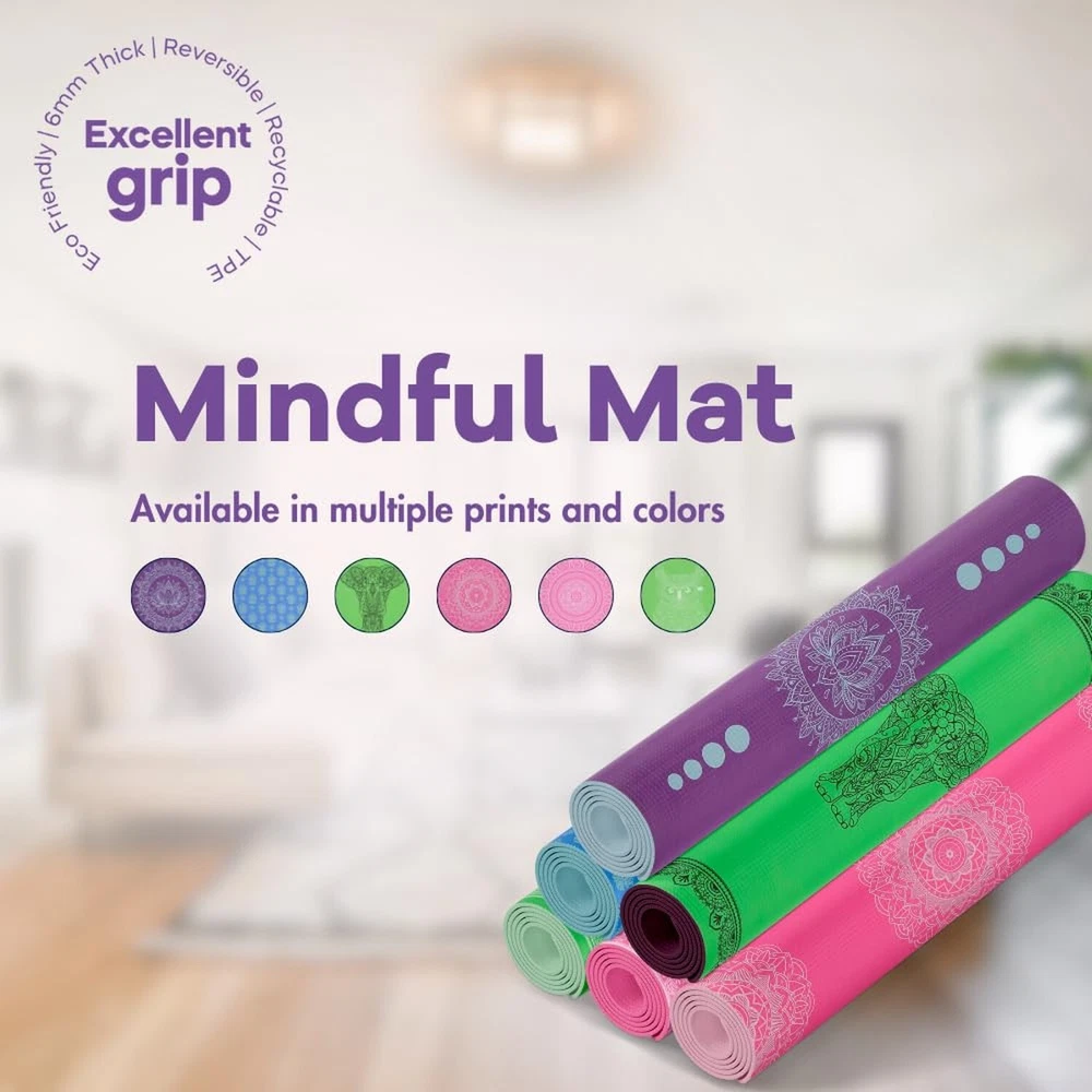 Premium 6mm Thick Non-Slip Reversible Yoga Mat Extra Large for Exercise