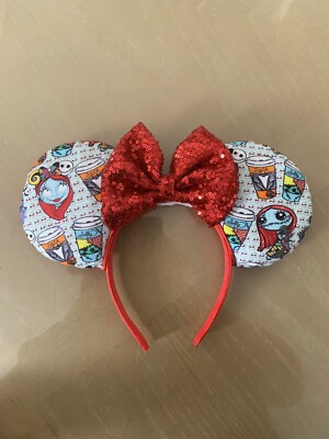 Sally Nightmare before Christmas Minnie Ears Sequins Bow Girls Headband