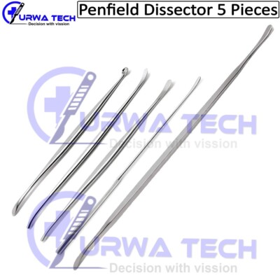 Penfield Dissectors No. 1, 2, 3, 4, 5 Neurosurgery Spine Instrument Set of 5 pcs