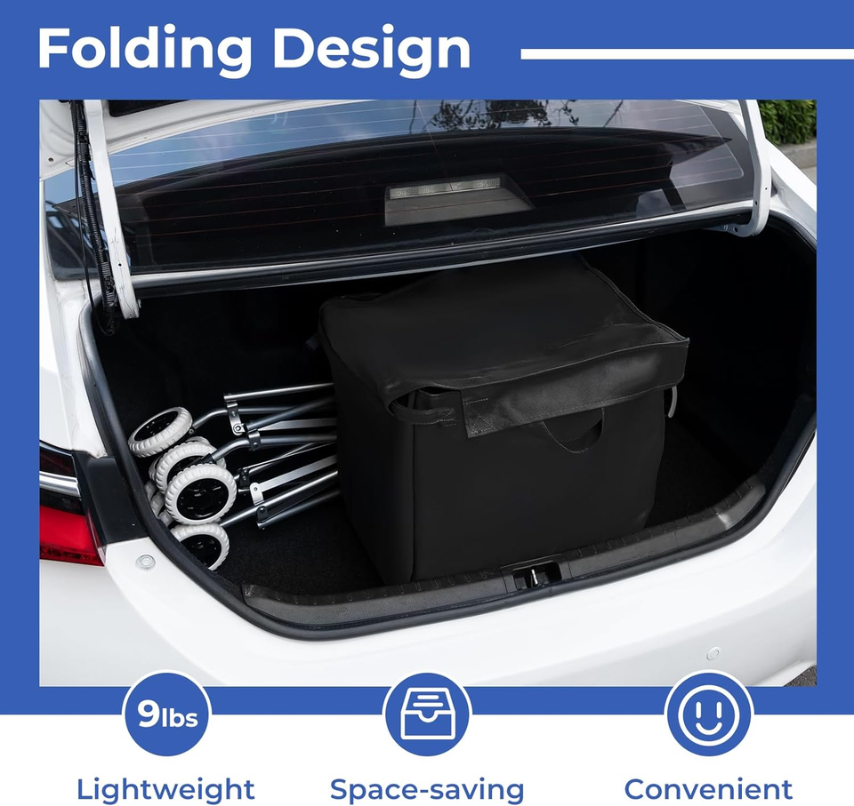 Folding Shopping Cart, Portable Grocery Cart on Wheels with Removable