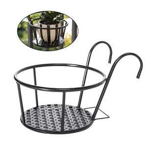RNSUNH Blumentopf-Halter – 3-teiliges Set, Metall, Schwarz, Für Balkon, Zaun, Terrasse