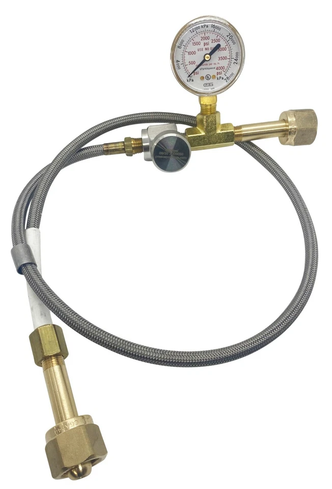 PREECE PRECISION Oxygen Transfill Adaptor with BLEED CGA540 CGA540 Aviation Veterinary Medical