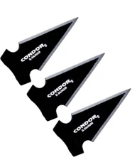Condor Set of 3 Saighead Arrow Heads 420HC Steel w/ Tan Ballistic Nylon Sheath