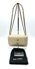 Saint Laurent Medium Sunset In Smooth Greyish Brown Leather Crossbody Bag
