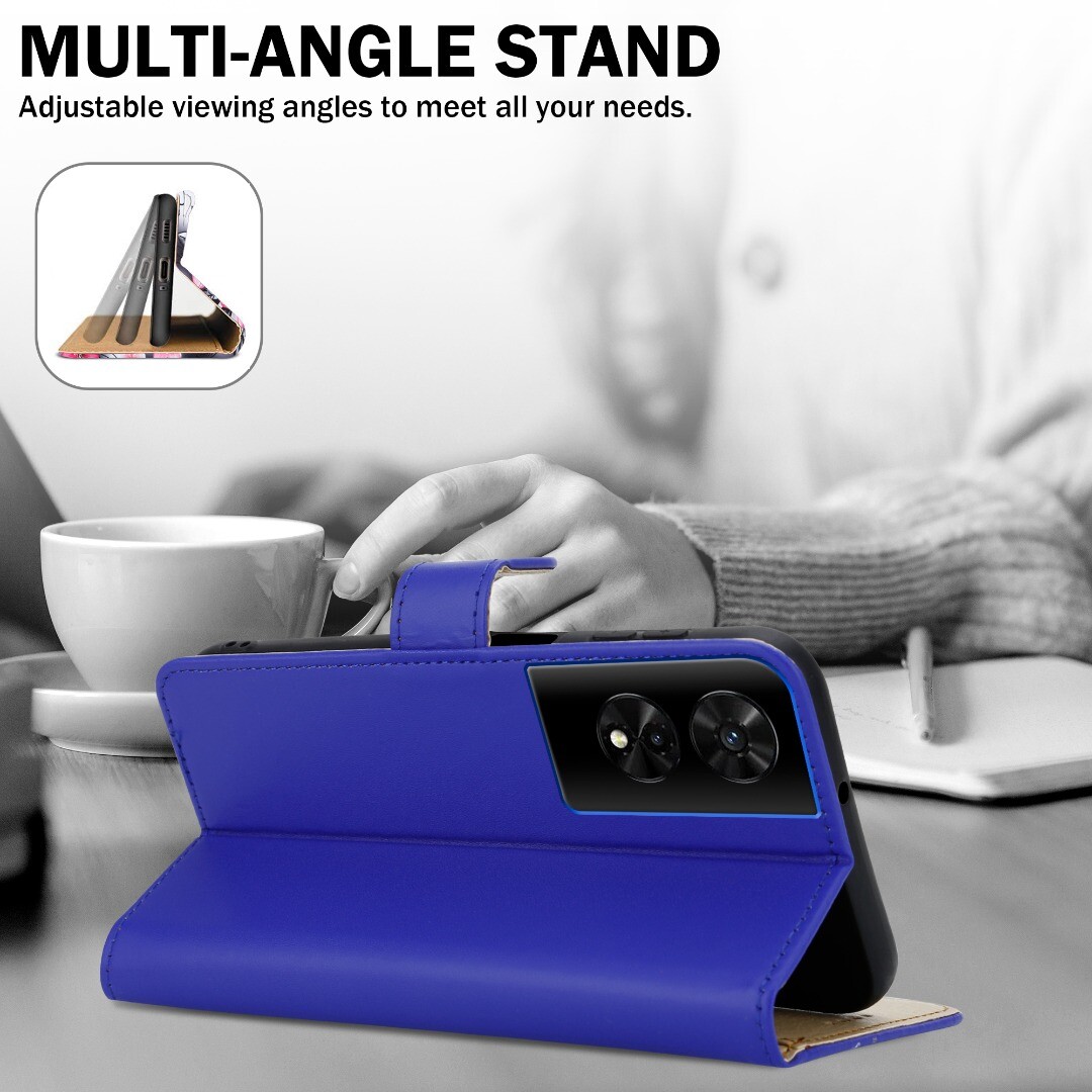 GOKEN Cover TCL 505 Con Portafoglio E Slot Carte – Pelle PU Magnetica Blu, Supporto E Protezione RFID
