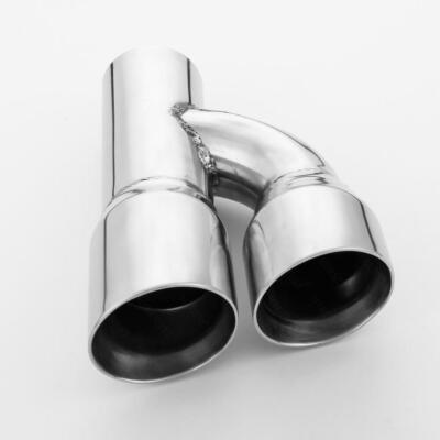 Offset 2.4'' Inlet Dual Wall Angle Cut 3'' Outlet 304 Stainless Steel Exhaust Tip