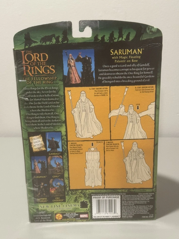 LOTR: Fellowship of the Ring Toy Biz Экшн-фигурки: Саруман - Нераспечатанные! - Изображение 3 из 4