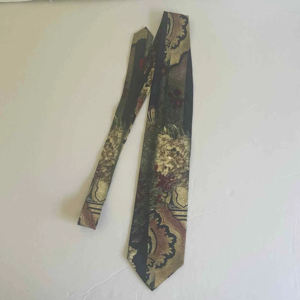 Corbata Floral Fratelli Moda 100% Seda Hecha a Mano en Italia Foto 3 de 4