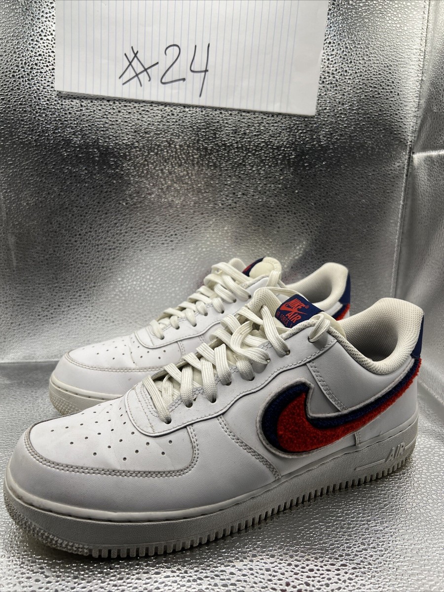 Nike Air Force 1 '07 LV8 Chenille Swoosh Red White Men Shoes