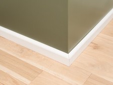Sockelleisten Birke 20x70mm Fußbodenleiste 1,5-2,5m Weiß lackiert R=2cm