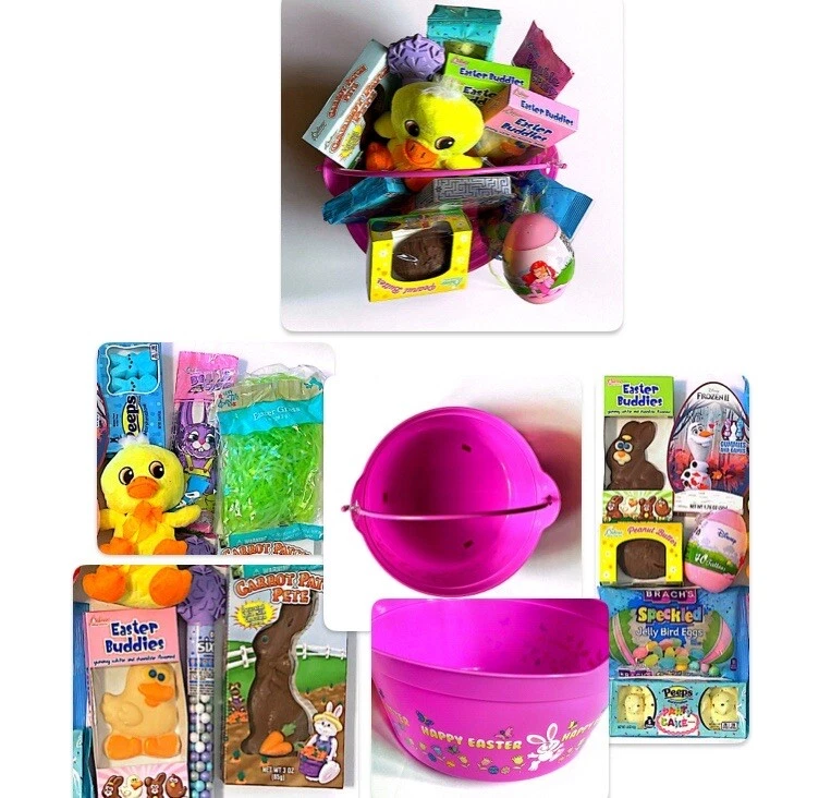 大型复活节篮子! 全新/密封 Yum 巧克力/糖果 + 鸡蛋 带纹身 — 第 2/4 张图片