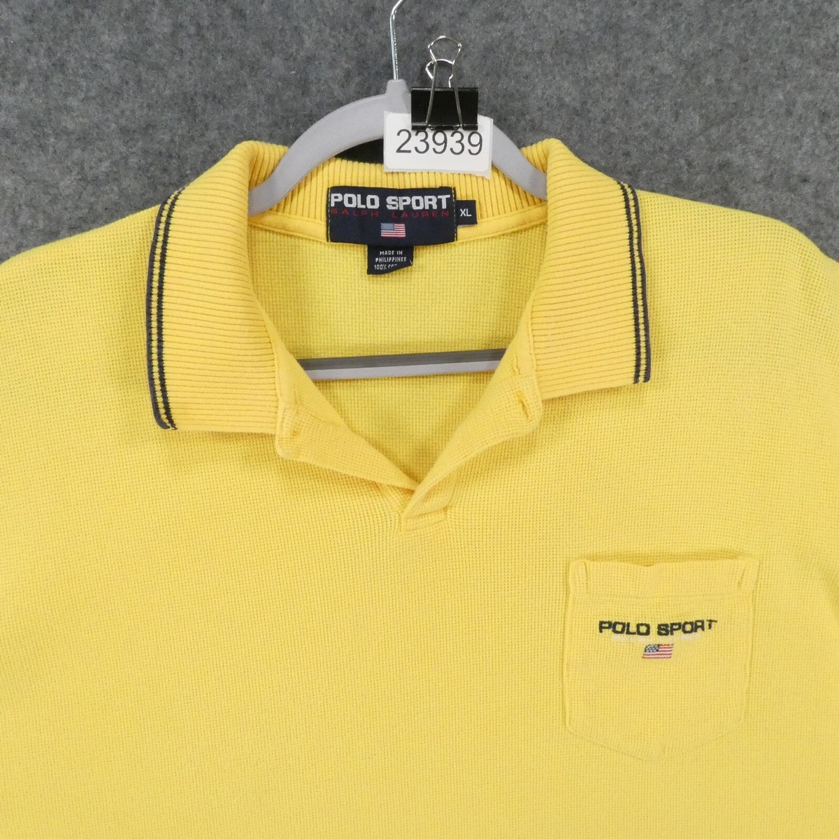 Polo Sport Ralph Lauren Shirt Men XL Short Sleeve Yellow Waffle