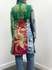 Desigual Multi-color Embroidered Paisley Patterned Patchwork Coat Jacket Size Xs