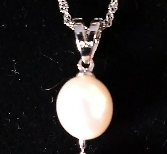 ОЖЕРЕЛЬЕ ИЗ ЧИСТОГО СЕРЕБРА С ТРЕМЯ ЖЕМЧУЖНЫМИ ЦВЕТНЫМИ КАМНЯМИ - Изображение 4 из 4