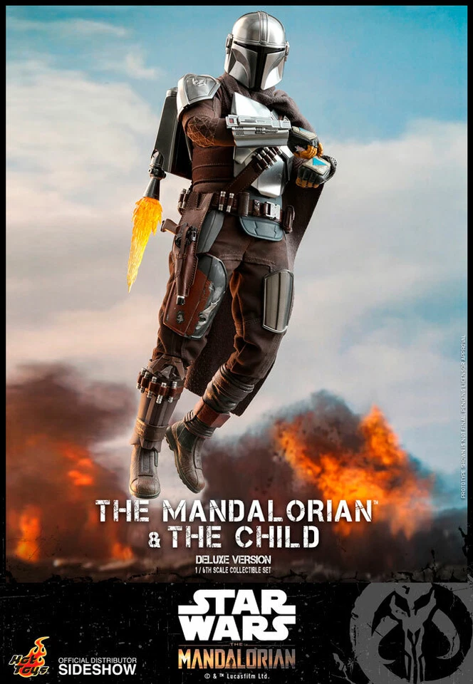 Figura de acción de lujo Star Wars The Mandalorian & Child Hot Toys escala 1/6 nueva Foto 4 de 4
