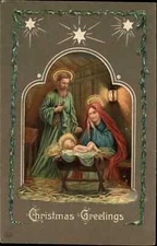 EAS Christmas Nativity Mary and Joseph Baby Jesus in Manger