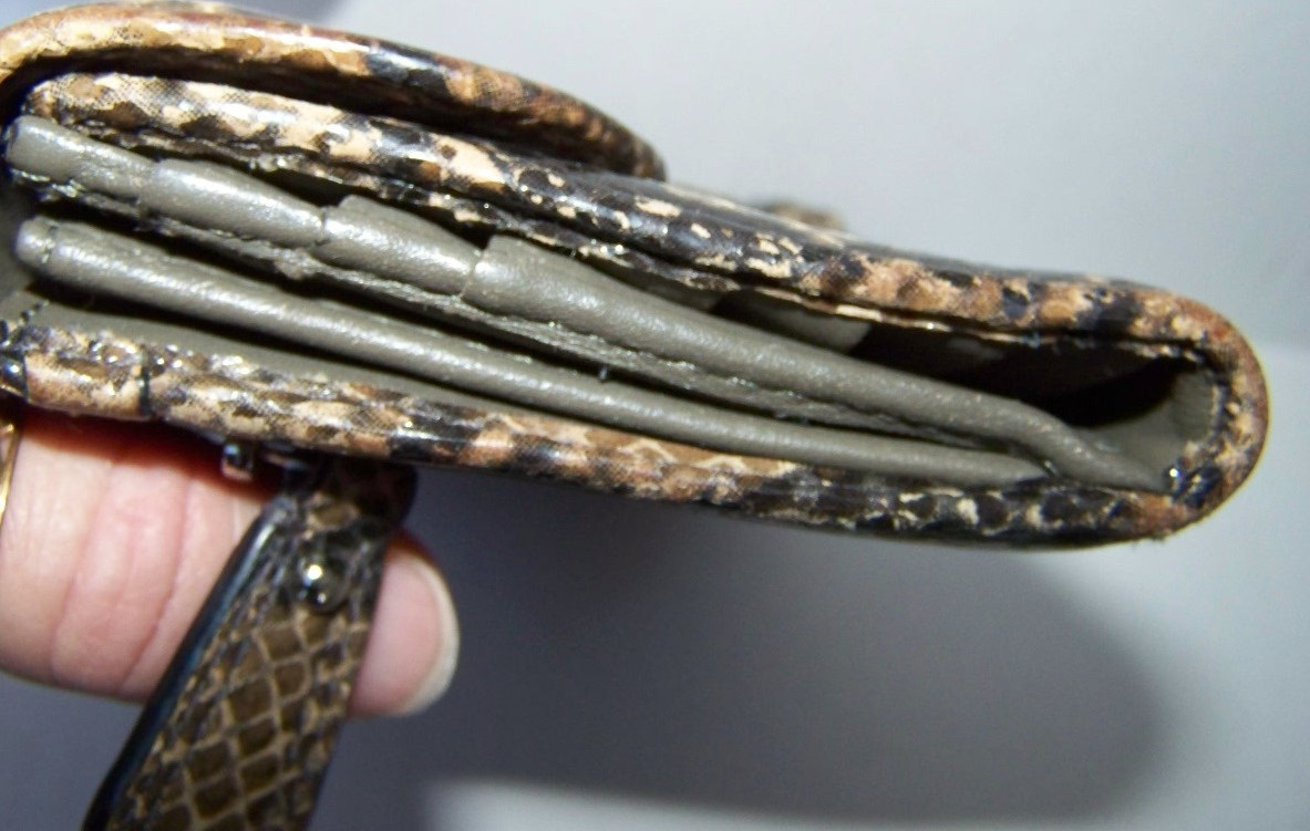 Coach Snake Python Embossed Wallet Brown Black Ta… - image 10