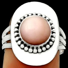 Natural Pink Opal - Australia 925 Sterling Silver Ring s.7.5 Jewelry R-1458