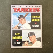 Topps 1970 Rookie Stars Yankees Thurman Munson Dave McDonald Rookie Card #189