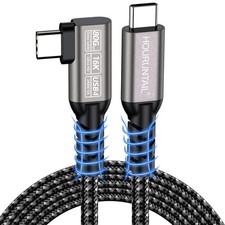 Thunderbolt 5/4/3 Cable 4FT USB4 C To C Right Angle 80Gbps 120Gbps PD3.1 240W
