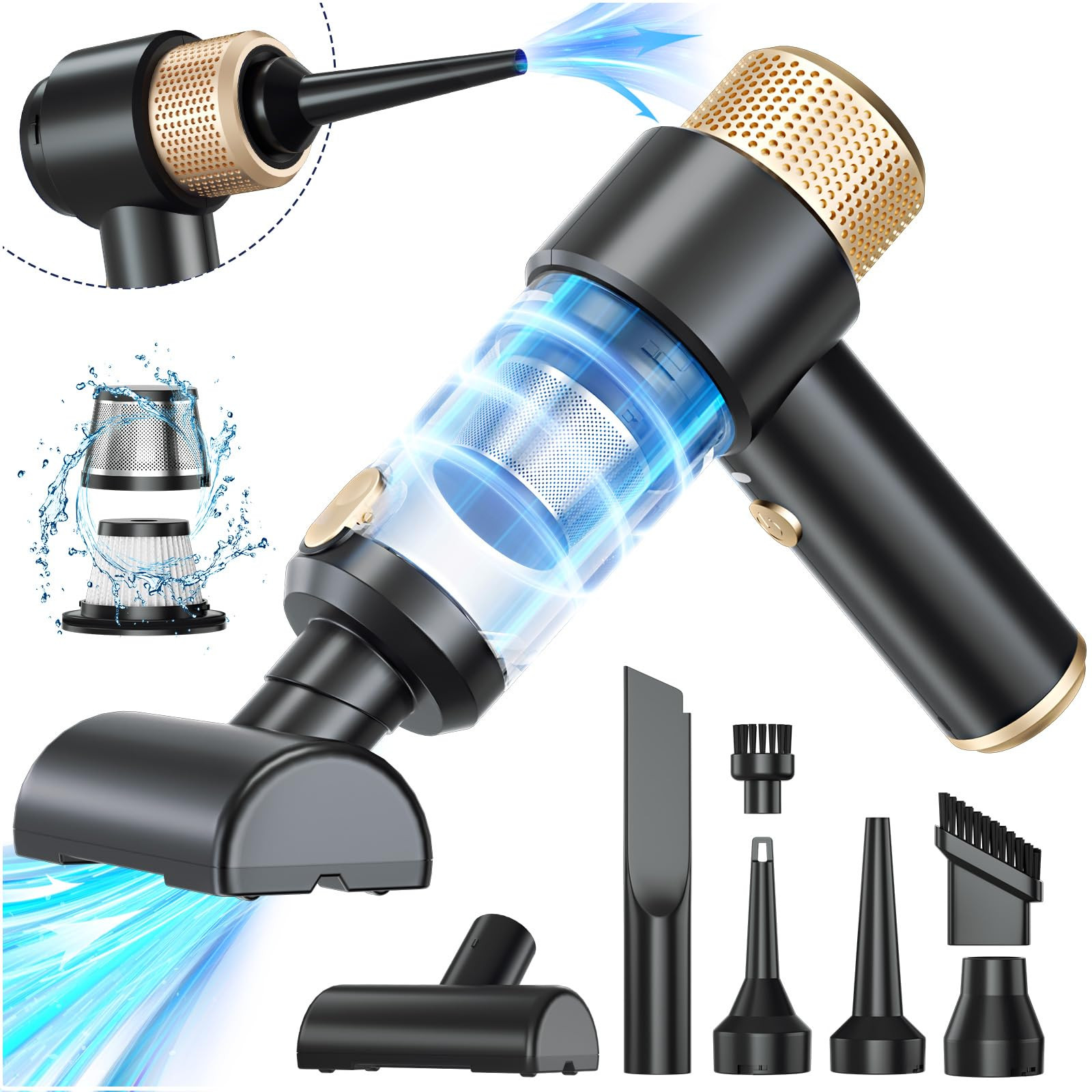 Cordless 4-in-1 Handheld Vacuum Cleaner for Cars and Portable Air Dust Cleaning