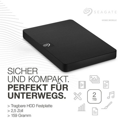 Seagate Expansion Portable 2 TB Festplatte extern Schwarz HDD (USB 3.0)