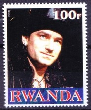 Rwanda 2000 MNH, Millennium, Paul Hewson, Bono, Irish Musician, illegal Stamp
