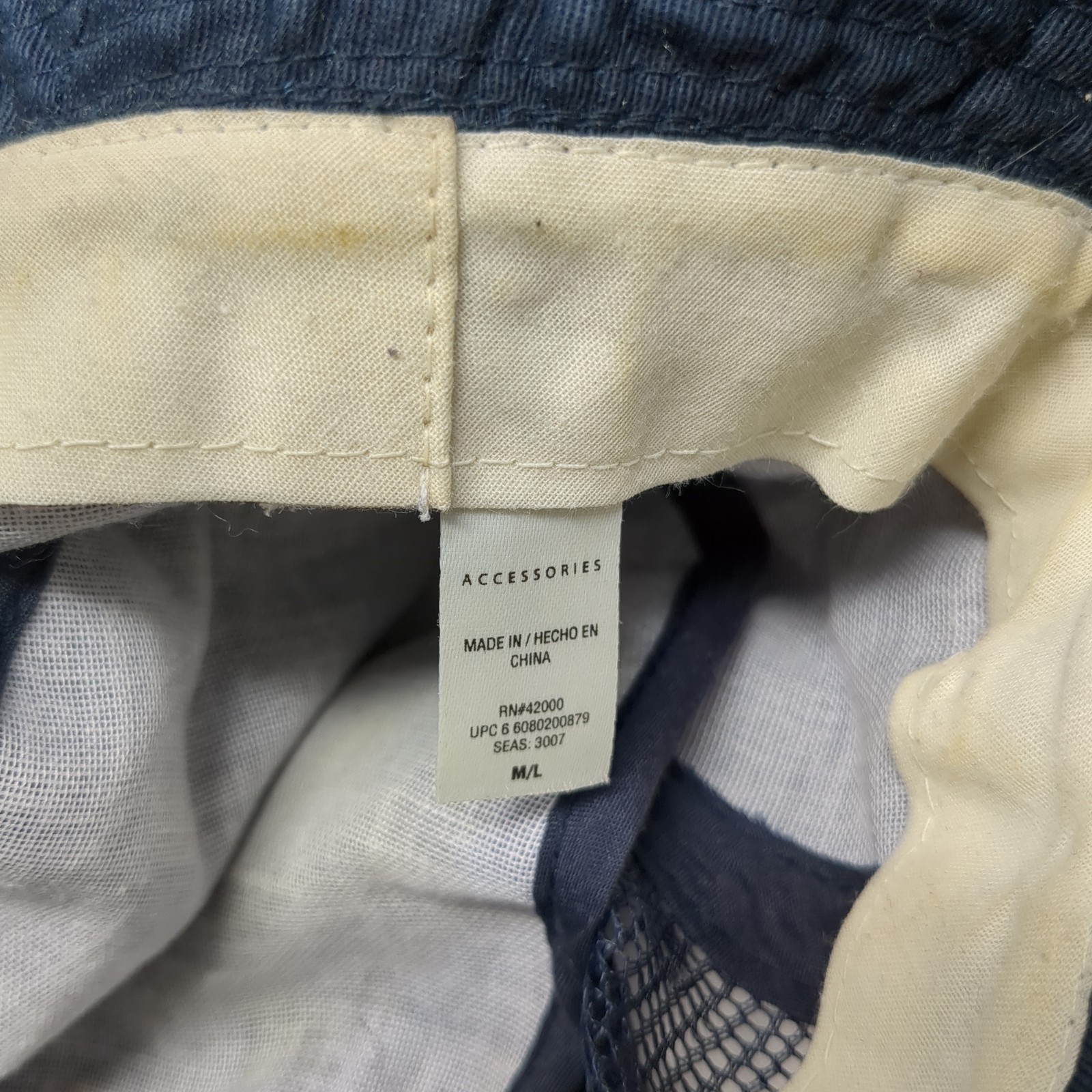 Accessories Bucket Hat Solid Blue Large Mesh Trim… - image 9