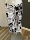 Vtg Y2K Closet  Capri Pants Juniors M Newspaper Print Trending Low Rise